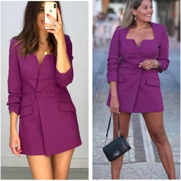 Zara Women's Vibrant Purple Blazer - Picture 3 of 12